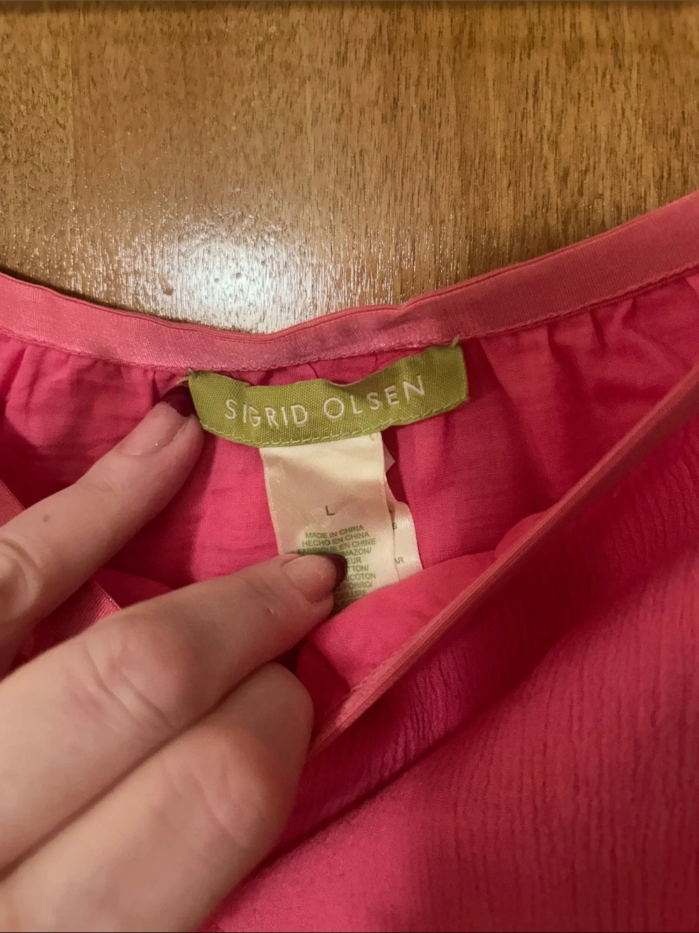 Sigrid Olsen Bright Pink Tiered Maxi Skirt L